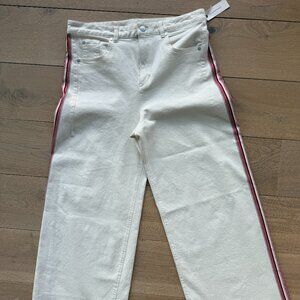 Pilcro Dishtowel Stripe Mid-Rise Wide-Leg Jeans
